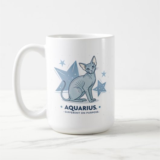 Mug Art du zodiaque Verseau Chat Sphynx Different Purp (Gauche)