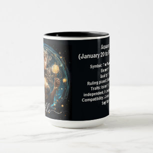 Mug Art du zodiaque Verseau pour le 20 janvier-18 févr