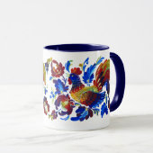 Mug Art d'Ukrainien de Petrykivka de coq (Devant droit)