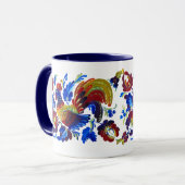 Mug Art d'Ukrainien de Petrykivka de coq (Devant gauche)