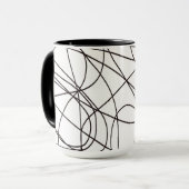 Mug Art en ligne noir et blanc (Devant gauche)