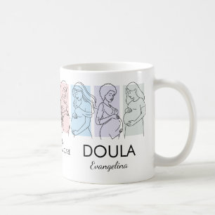 Mug Art en ligne pastel personnalisé DOULA