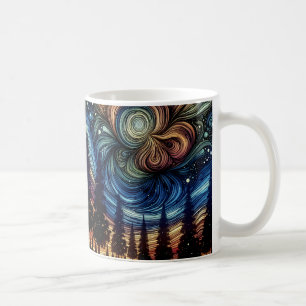 Mug Art Ethétique mystique avec arbres et ciel nocturn