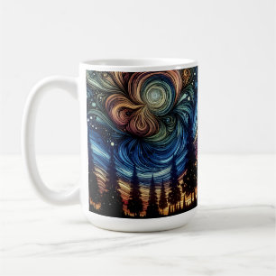 Mug Art Ethétique mystique avec arbres et ciel nocturn