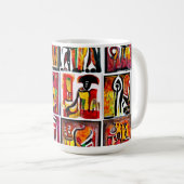 Mug Art ethnique africain peinture Abstraite (Devant droit)