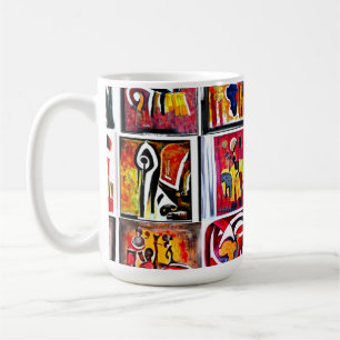 Mug Art ethnique africain peinture Abstraite
