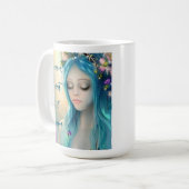 Mug Art Fantastique Éthéré | Belle Fée Bleue (Devant gauche)