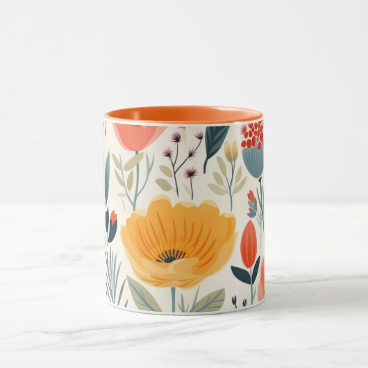 Mug Art Fleur Coloré (Centre)