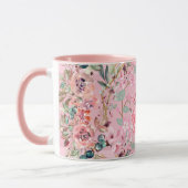 Mug Art Floral, Couronne Florale Rose, Art Rose (Gauche)