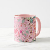 Mug Art Floral, Couronne Florale Rose, Art Rose (Devant droit)