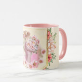 Mug Art Floral, Dame Du Printemps, Art Graphique (Devant droit)