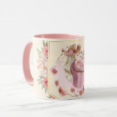 Mug Art Floral, Dame Du Printemps, Art Graphique (Devant gauche)