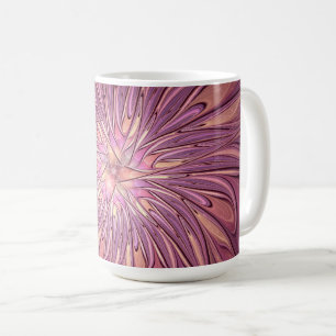 Mug Art floral fractal moderne abstrait Couleurs de ba