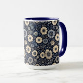 Mug Art Floral Indigo | Conception inspirée de Burne-J (Devant droit)