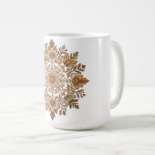 Mug Art floral mandala complexe tons bruns (Devant droit)