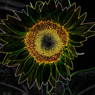 Mug Art floral minimaliste néon jaune tournesol