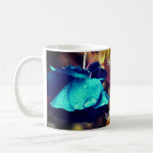 Mug Art Floral Rose bleu personnalisé (Gauche)