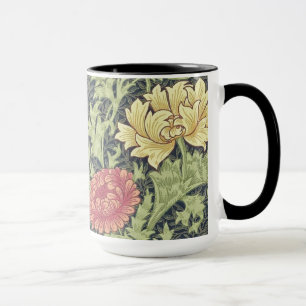 Mug Art floral vintage de chrysanthème de William