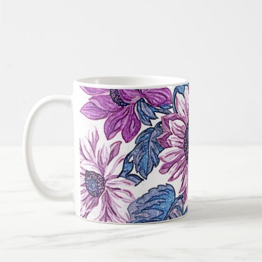 Mug Art Floral Violet (Gauche)