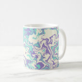Mug Art fluide abstrait avec des vagues violettes et c (Devant droit)