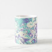 Mug Art fluide abstrait avec des vagues violettes et c (Centre)