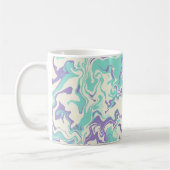 Mug Art fluide abstrait avec des vagues violettes et c (Gauche)