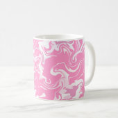 Mug Art fluide abstrait en rose et blanc (Devant droit)