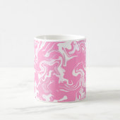 Mug Art fluide abstrait en rose et blanc (Centre)