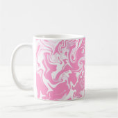 Mug Art fluide abstrait en rose et blanc (Gauche)
