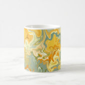 Mug Art fluide abstrait jaune, orange et vert (Centre)
