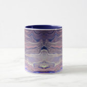 Mug Art fluide abstrait moderne Acrylique versé bleu m (Centre)