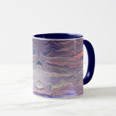 Mug Art fluide abstrait moderne Acrylique versé bleu m (Devant droit)
