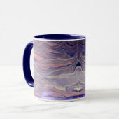 Mug Art fluide abstrait moderne Acrylique versé bleu m (Devant gauche)