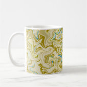 Mug Art fluide abstrait Moutarde et Bleu (Gauche)