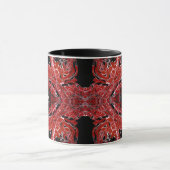 Mug Art fluide abstrait rouge labyrinthique en acryliq (Centre)