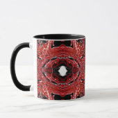 Mug Art fluide abstrait rouge labyrinthique en acryliq (Gauche)