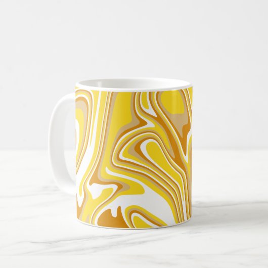 Mug Art fluide abstrait Tourbillon Doré (Devant gauche)