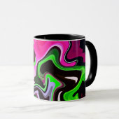 Mug Art fluide avec des perruques roses et vertes vibr (Devant droit)