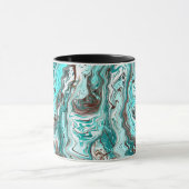 Mug Art fluide en marbre turquoise et noir (Centre)