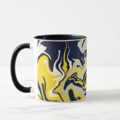 Mug Art fluide en vert olive clair, jaune et crème (Gauche)