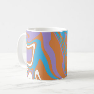 Mug Art fluide orange, violet, bleu et blanc tourbillo
