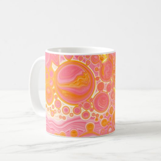 Mug Art fluide rose et orange (Devant gauche)