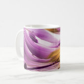 Mug Art fluide, texture dorée lilas marbrée. (Devant gauche)