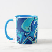 Mug Art fluide tranquille avec tourbillons bleus et aq (Gauche)