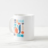 Mug Art folk Fox modèle floral | Nature (Devant gauche)