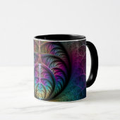 Mug Art Fractal Abstrait coloré à motifs Trippy (Devant droit)