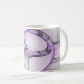 Mug Art fractal abstrait moderne lavande gris (Devant droit)