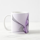 Mug Art fractal abstrait moderne lavande gris (Gauche)
