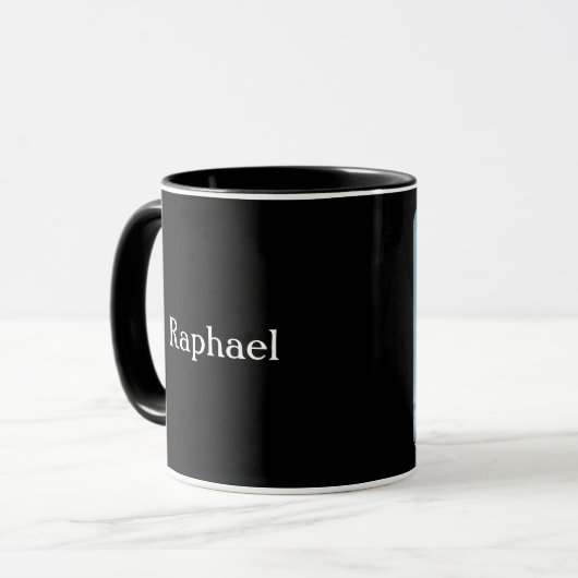 Mug Art fractal avec citation Mandelbrot, (Devant gauche)