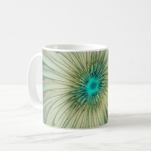 Mug Art fractal de fleurs de fantaisie vert sauge abst
